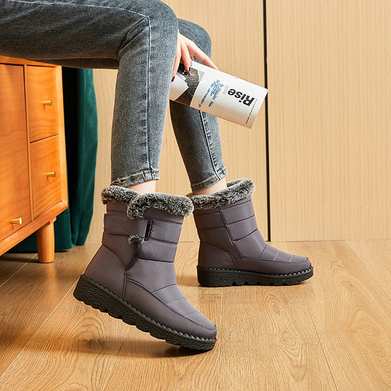 Warme Winterstiefel für Damen – Wasserdichte Stiefel mit rutschfester Sohle