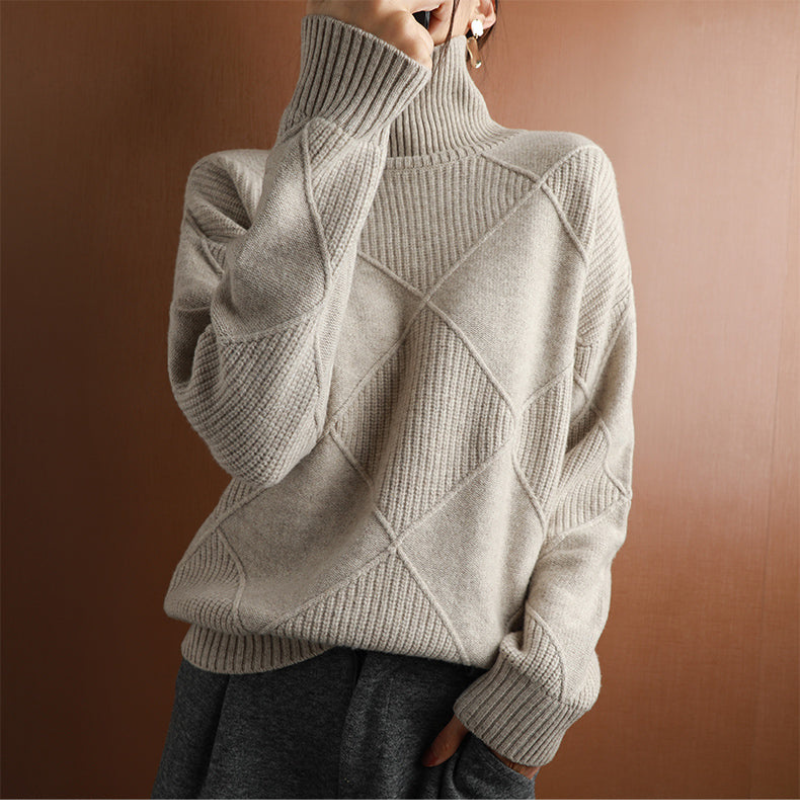 Damen Rollkragenpullover Luxus – Weich, Warm und Elegant mit hohem Kragen