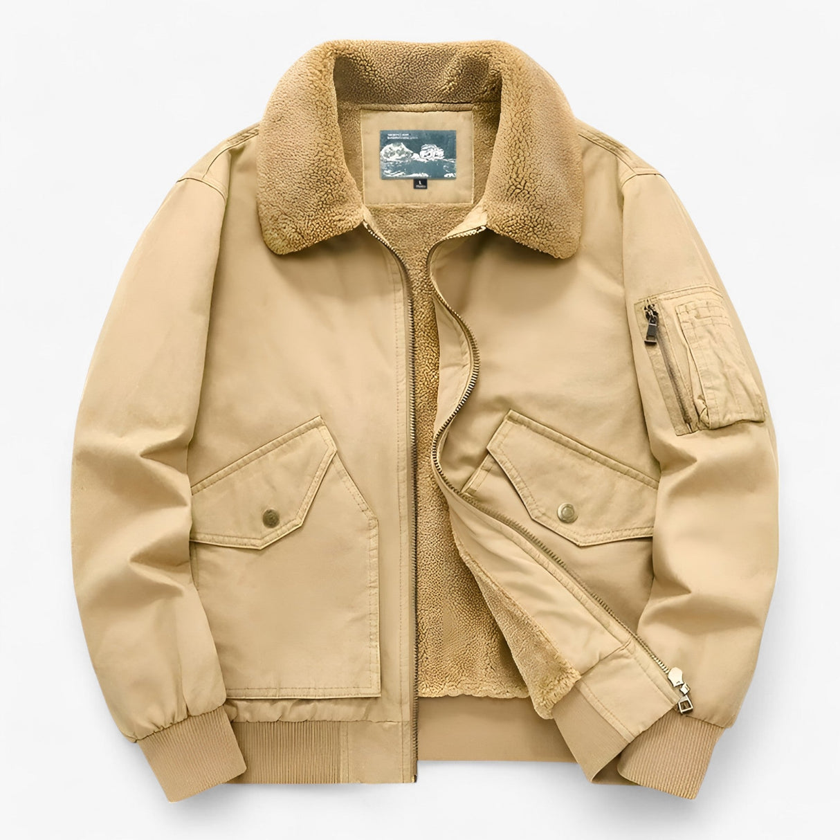 Bomberjacke Herren – Warme Winterjacke mit Teddy-Kragen