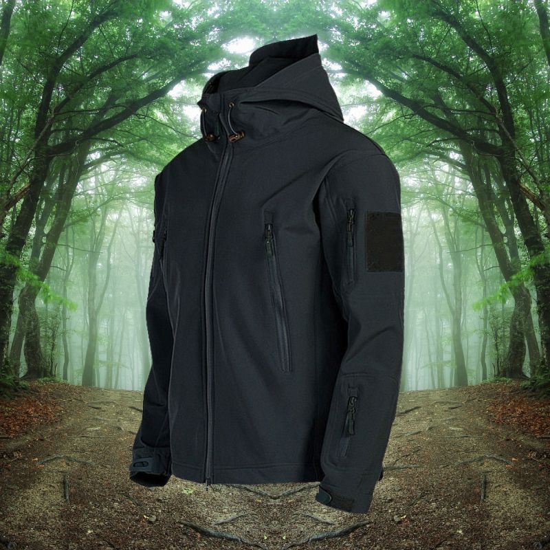 Softshell-Jacke Herren Outdoor – Taktisches Design mit Kapuze