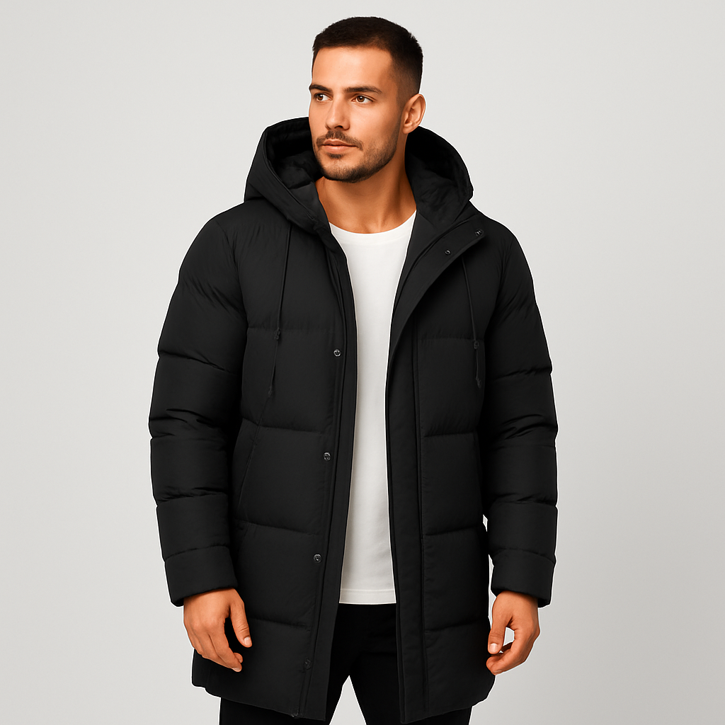 Men's Long Quilted Winter Coat – Warm, Elegant & Comfortable