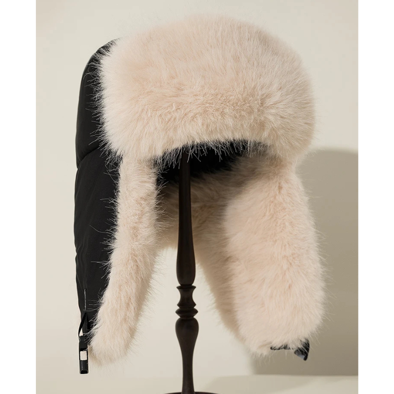Luxury Winter Hat with Ear Protectors – Warm Pilot Chapka in Faux Fur