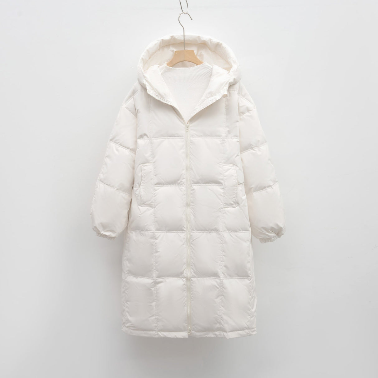 Lange gesteppte Damenjacke – Warme Winterjacke mit Kapuze