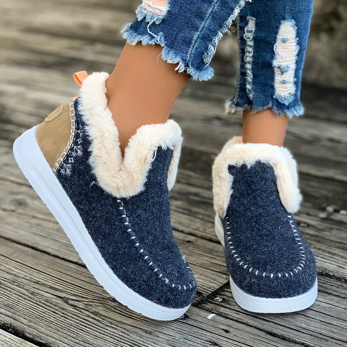 Women's Warm Non-Slip Slippers with Plush Lining