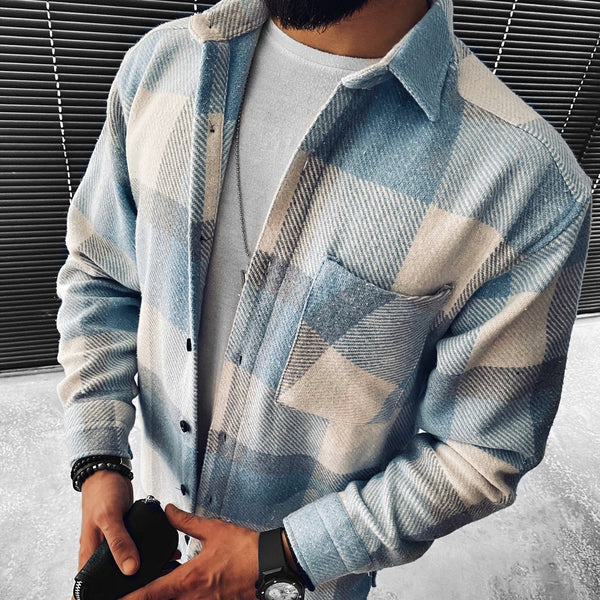 Herrenhemd mit Karomuster Moderner Stil