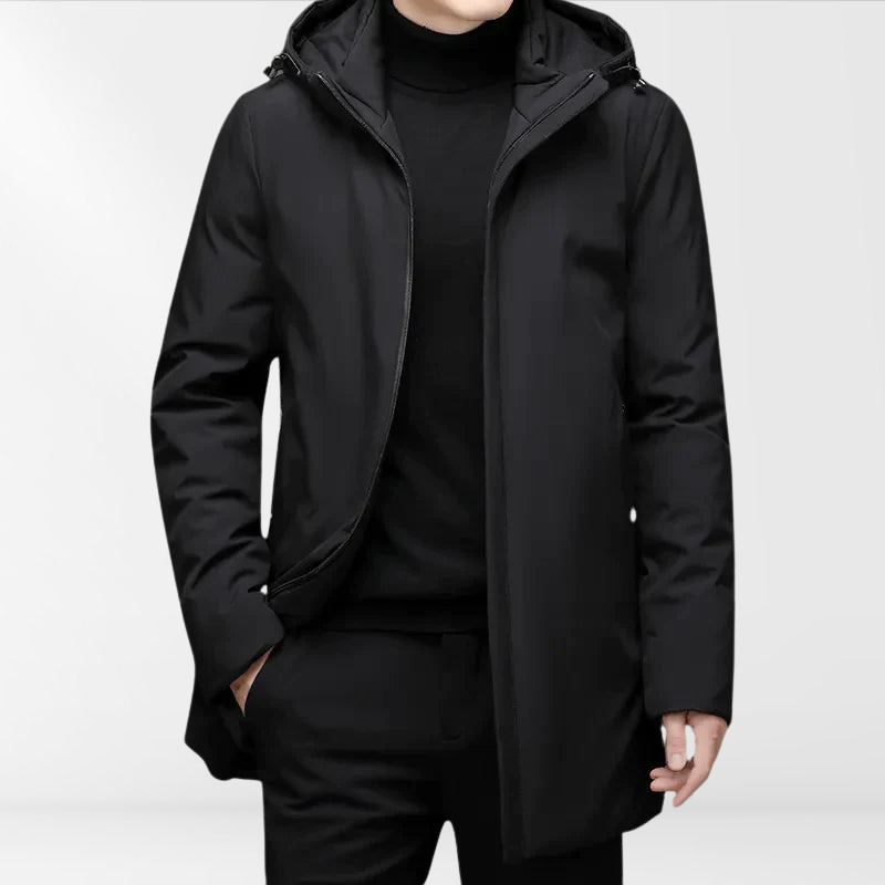 Manteau d’Hiver Homme avec Capuche – Long Manteau Stylé et Fonctionnel