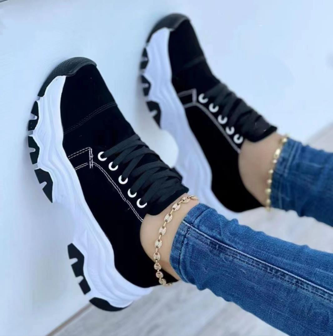 Women's Comfort Baskets – Trendy Sneakers with Thick Sole