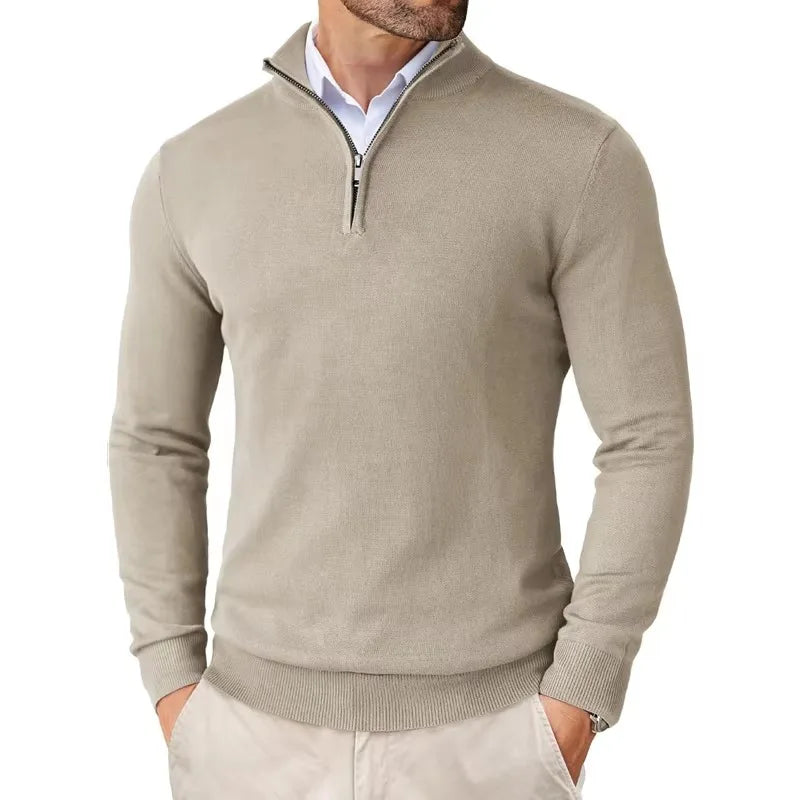 Herrenpullover mit halbem Reißverschluss – Klassischer Pullover mit modernem Schnitt