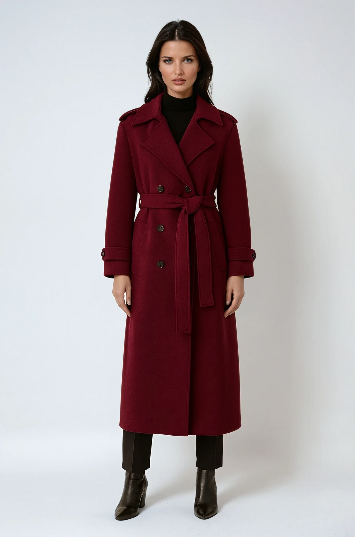 Trenchcoat Damen – Eleganter langer Mantel mit Gürtel und klassischem Schnitt