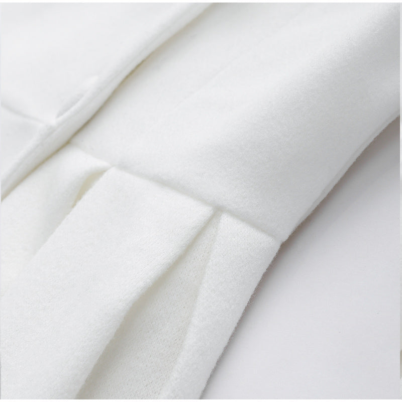 Eleganter langer Damenmantel – Stylischer Mantel mit Schlitz und Gürtel