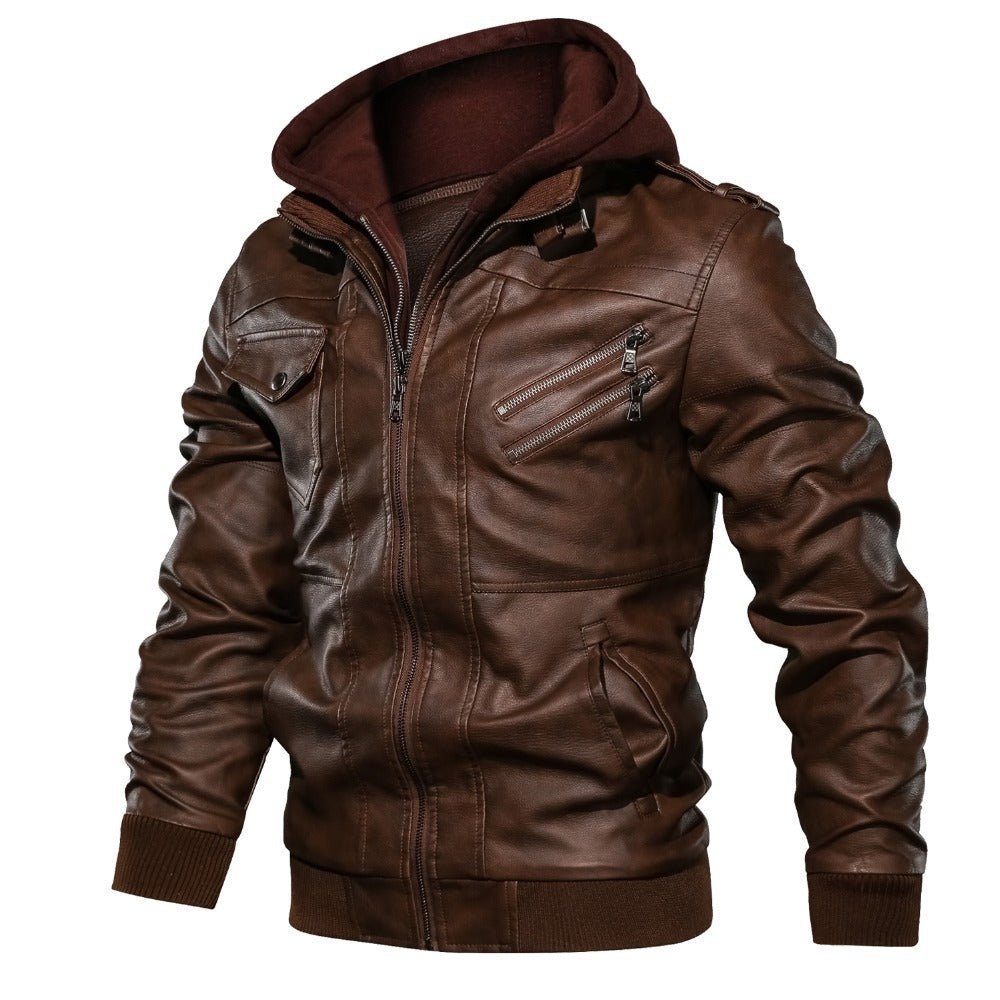 Herren Kapuzenjacke – Moderner Motorradstil mit Reißverschluss