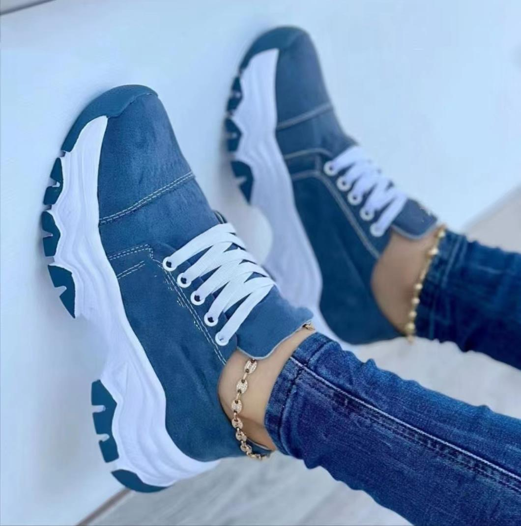 Women's Comfort Baskets – Trendy Sneakers with Thick Sole