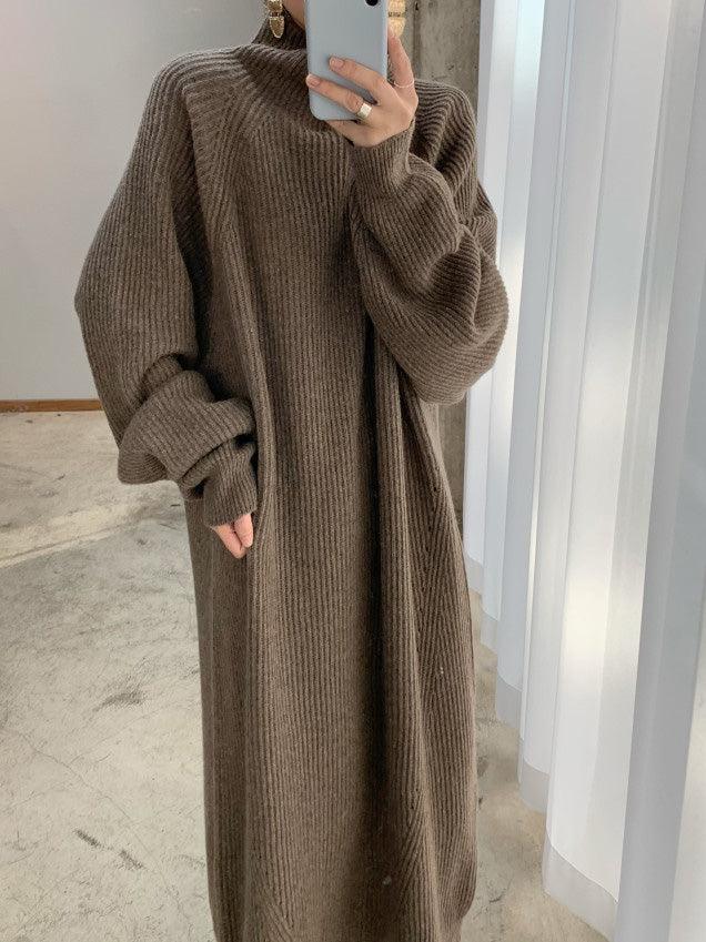 Robe Élégante Décontractée à Col Haut