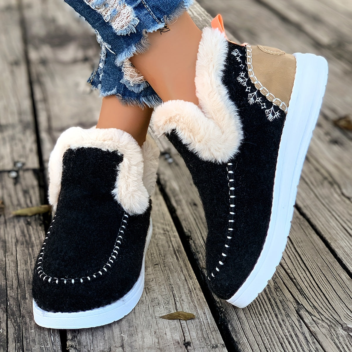 Women's Warm Non-Slip Slippers with Plush Lining