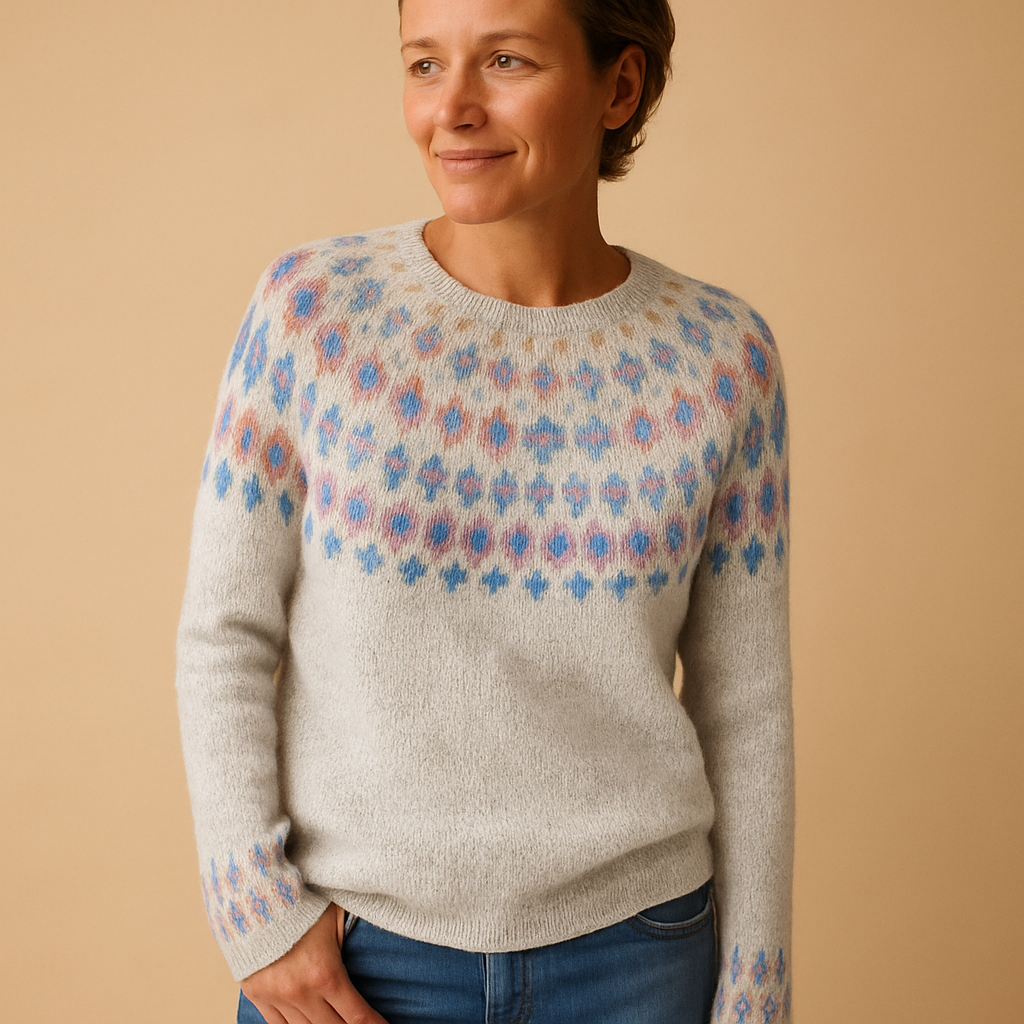 Pull Femme en Laine avec Imprimé Tendance et Coupe Classique