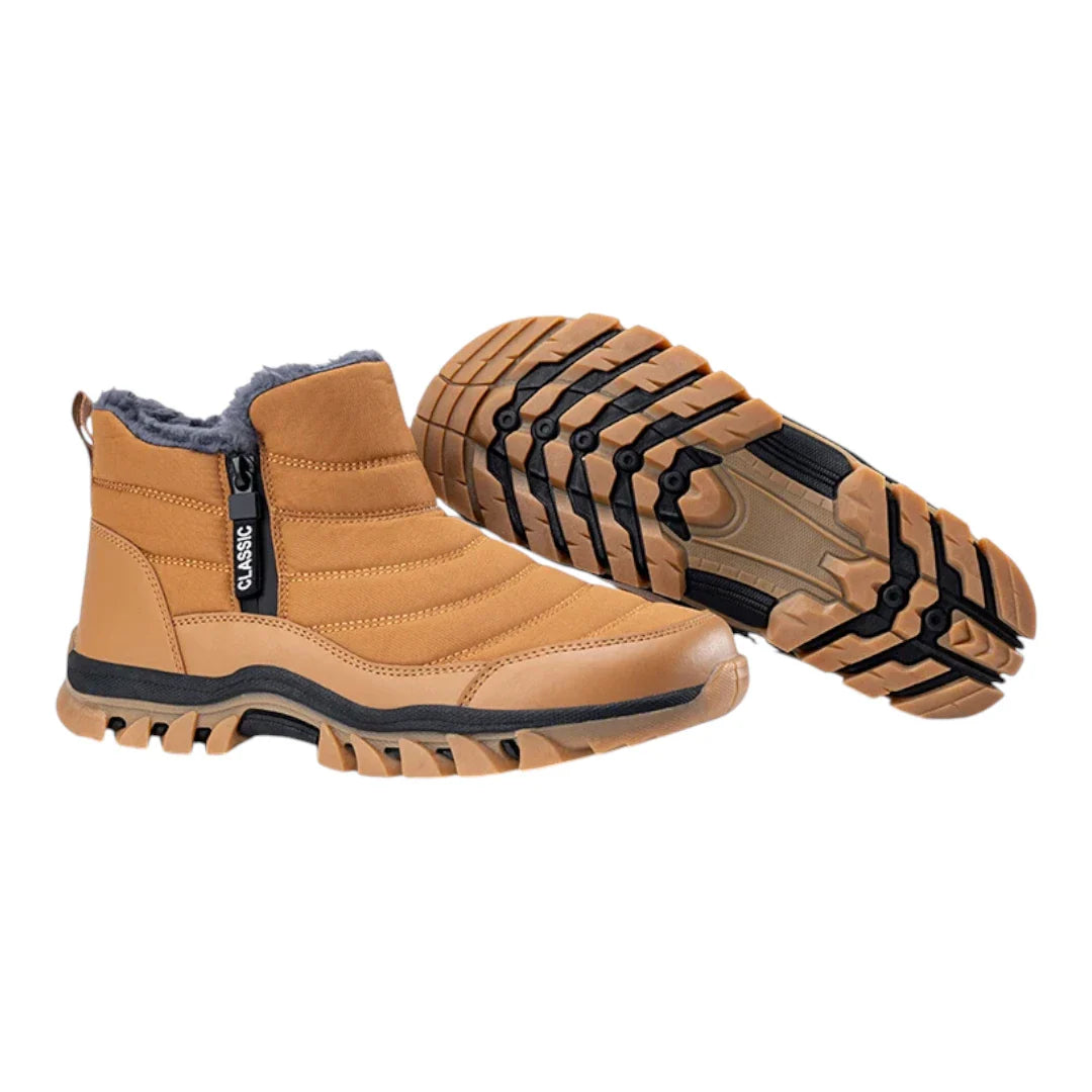 Bottes d’hiver homme extérieur – Bottines chaudes antidérapantes à fermeture éclair
