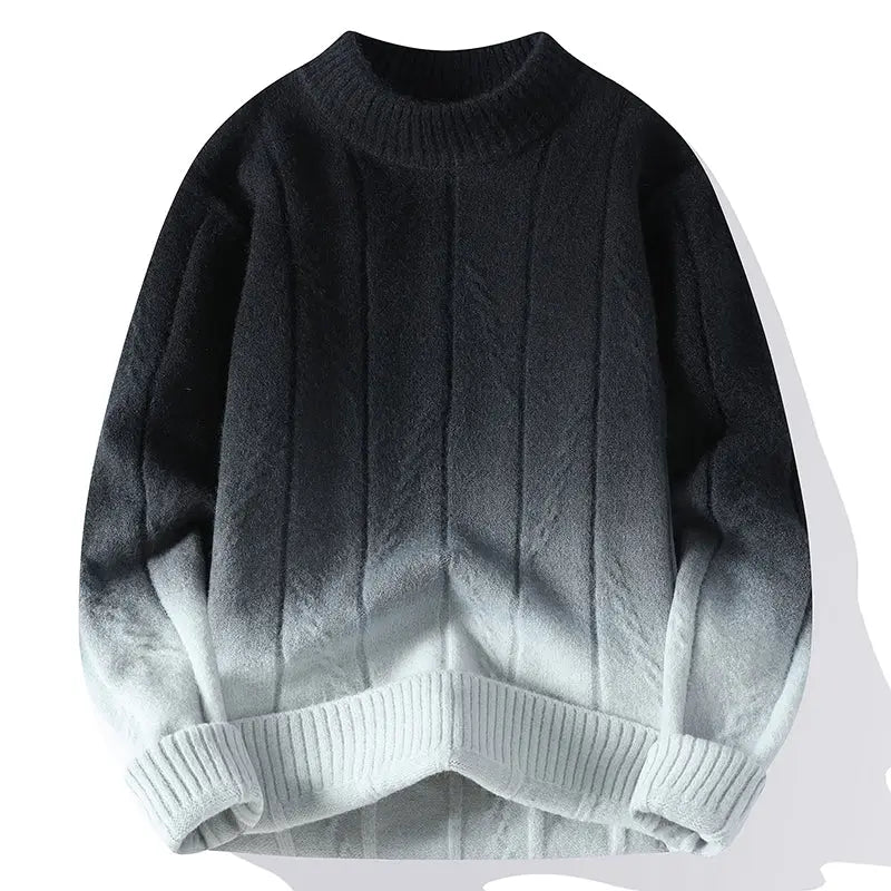 Herrenpullover mit Farbverlauf – Moderner Rundhalspullover aus Strick