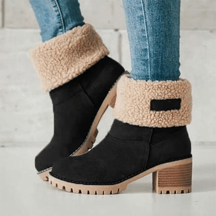 Warme gefütterte Winterstiefel für Damen