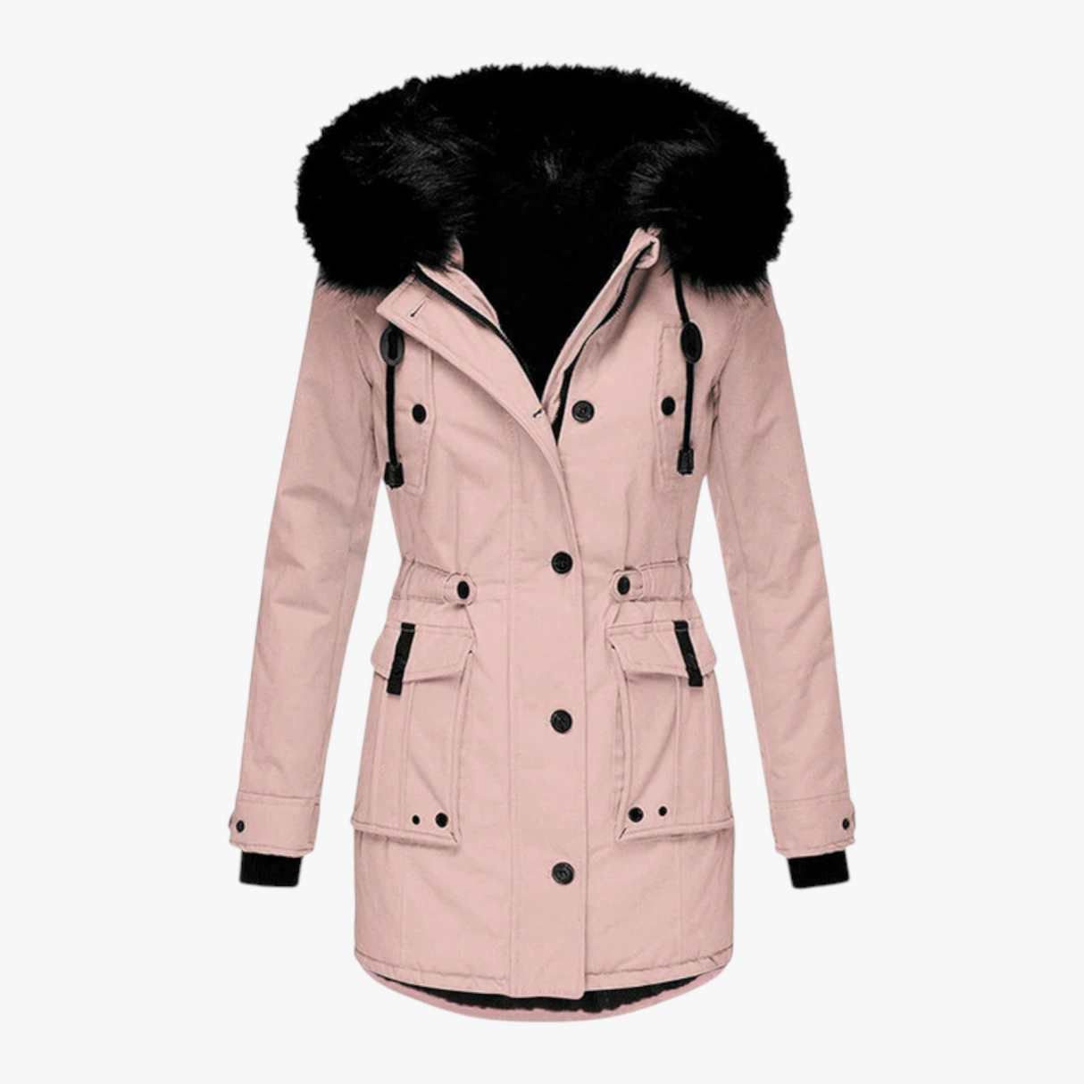 Parka femme élégante – Manteau d’hiver chaud avec grande capuche et col en fourrure