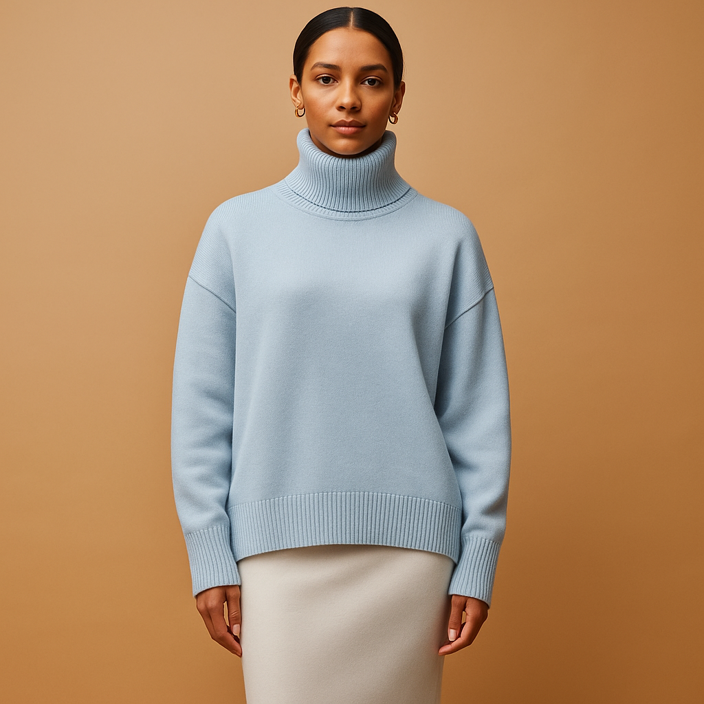 Oversize Damen Rollkragenpullover, schmeichelhafte Silhouette und Komfort