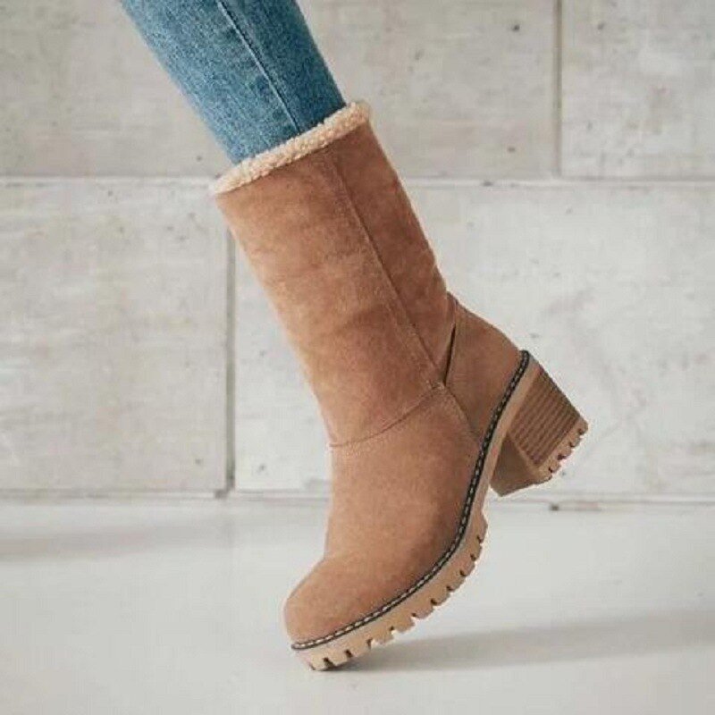 Warme gefütterte Winterstiefel für Damen
