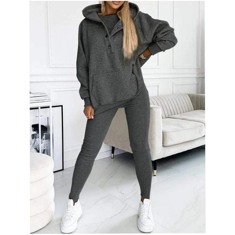 Damen-Trainingsanzug – Bequeme Kleidung mit Knopfpullover