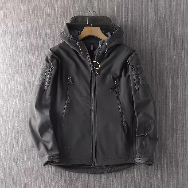 Outdoor-Jacke Herren – Funktionelle Jacke mit Kapuze und Reißverschlusstaschen