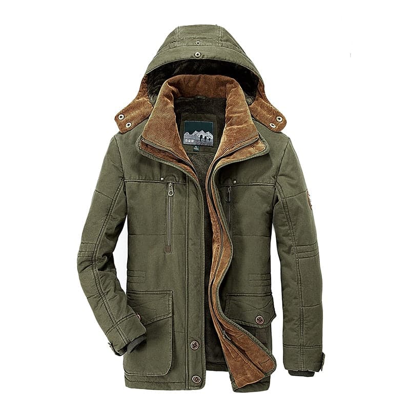 Veste d’Hiver Homme Robuste – Modèle Chaud Extérieur avec Capuche et Poches