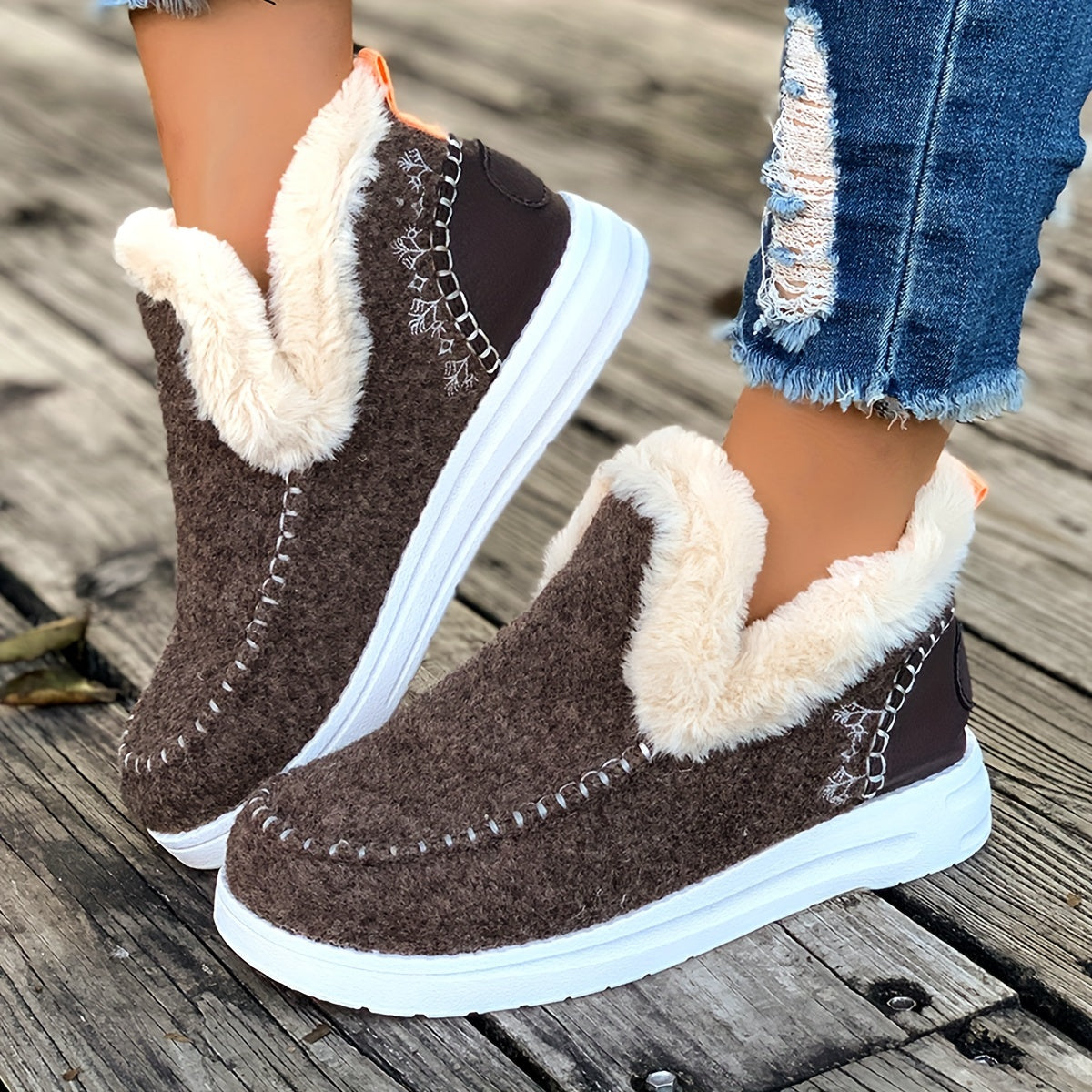 Women's Warm Non-Slip Slippers with Plush Lining