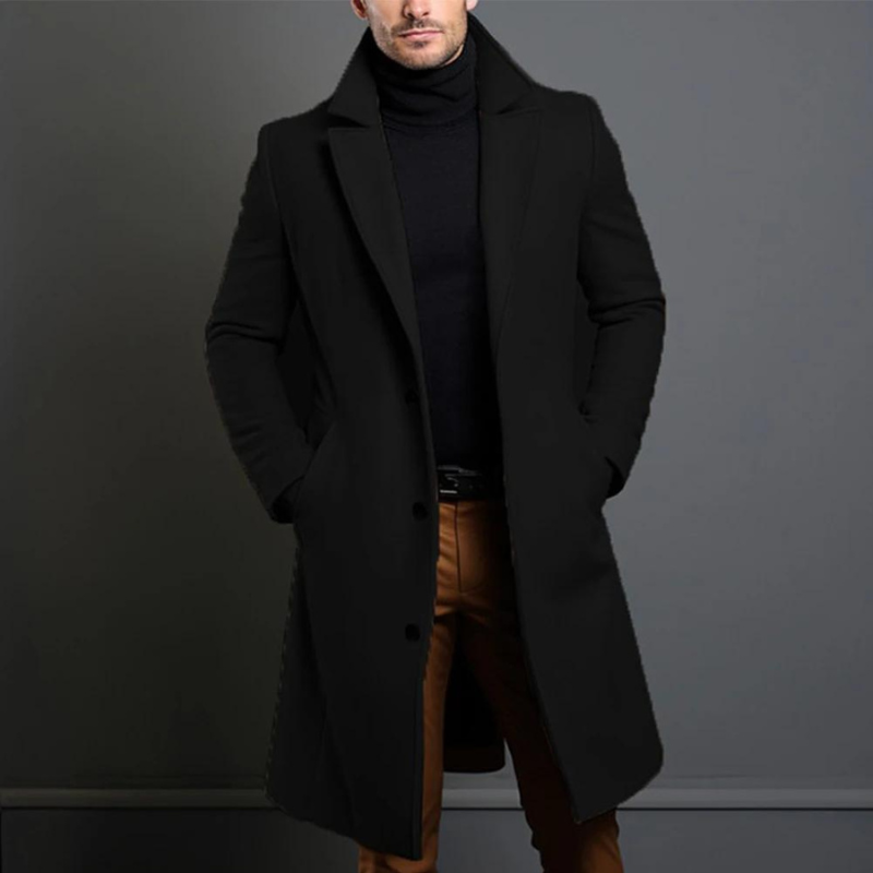 Langer Herrenmantel – Klassisches und elegantes Design für den Winter