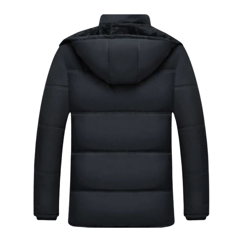 Men's Quilted Winter Jacket – Warm Coat with Removable Hood