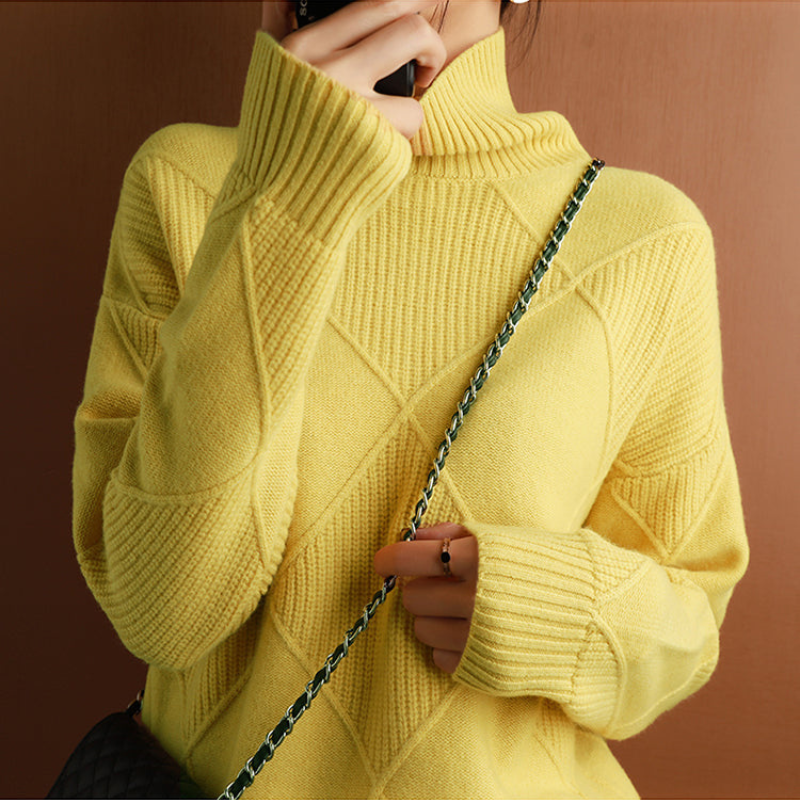 Damen Rollkragenpullover Luxus – Weich, Warm und Elegant mit hohem Kragen