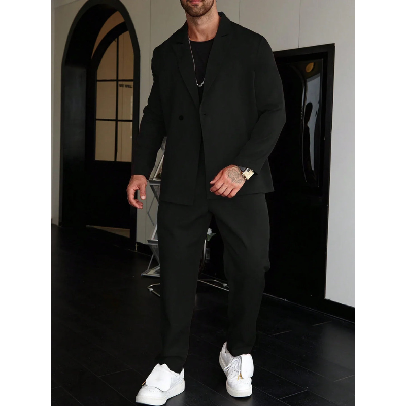 Men's Two-Piece Suit – Elegant Casual Set with Jacket and Pants