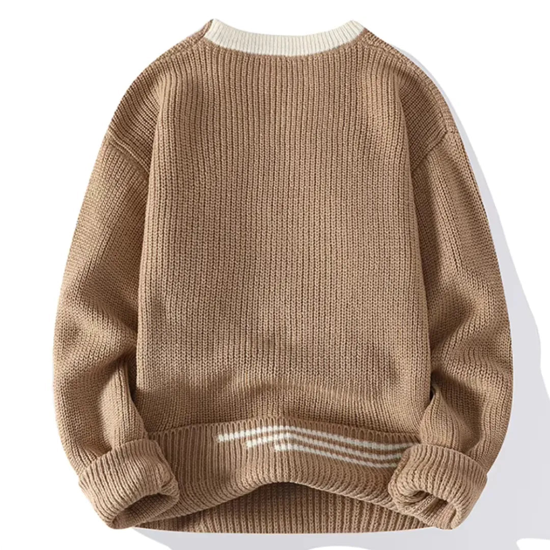 Men's Knit Sweater – Comfortable Casual Striped Sweater