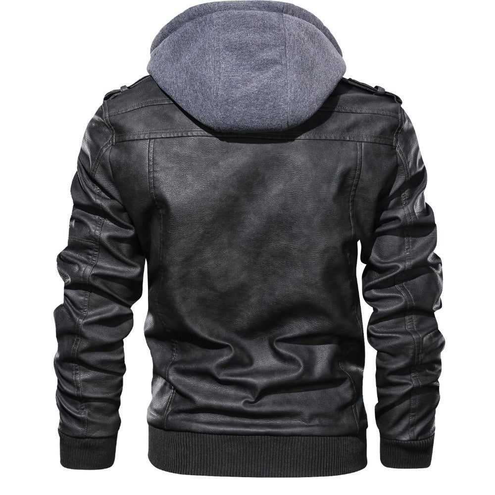 Herren Kapuzenjacke – Moderner Motorradstil mit Reißverschluss