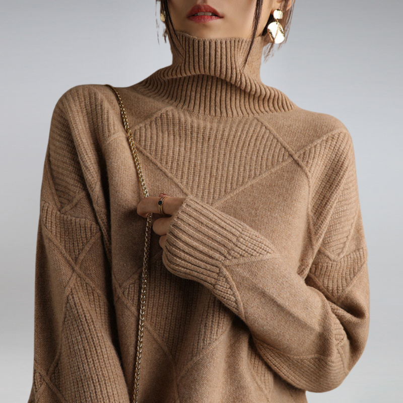 Damen Rollkragenpullover Luxus – Weich, Warm und Elegant mit hohem Kragen