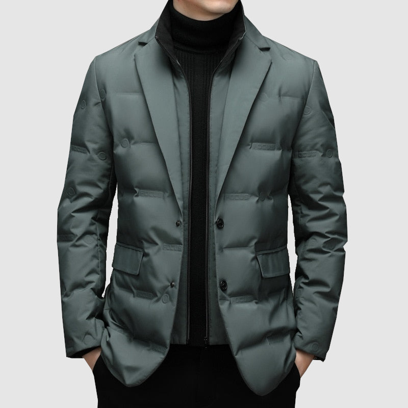 Quilted men's blazer – Elegant jacket with a modern cut
