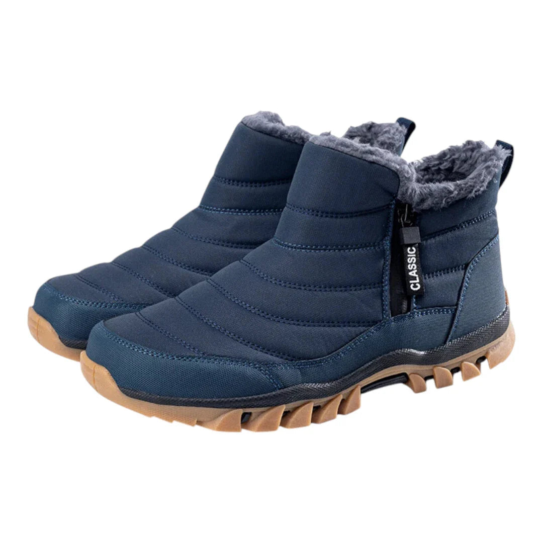 Bottes d’hiver homme extérieur – Bottines chaudes antidérapantes à fermeture éclair