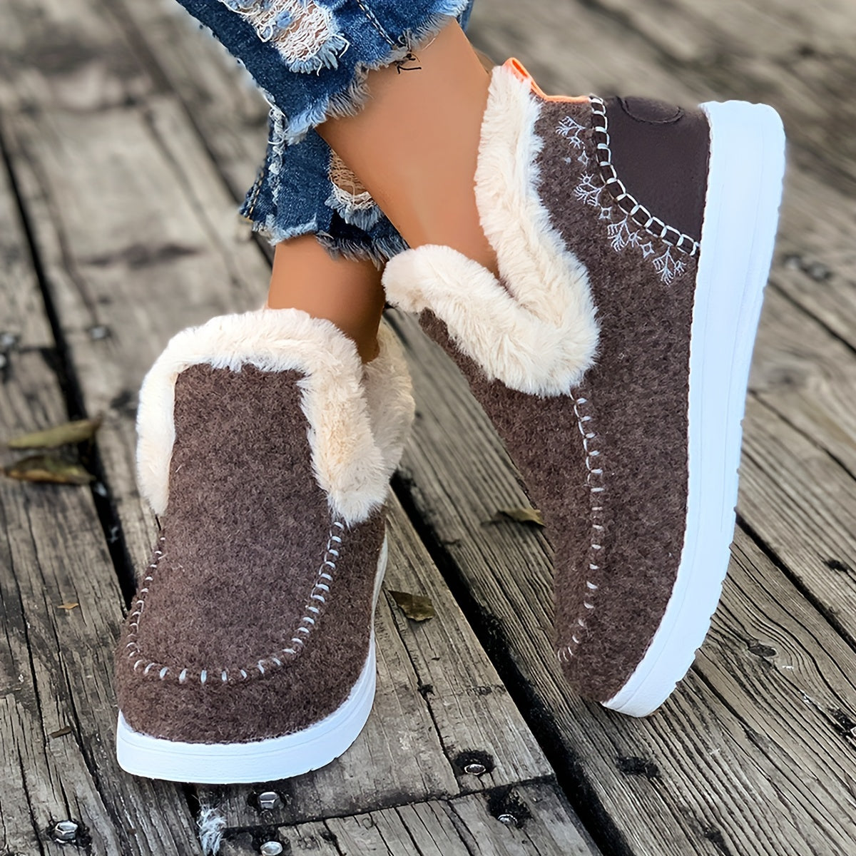 Women's Warm Non-Slip Slippers with Plush Lining