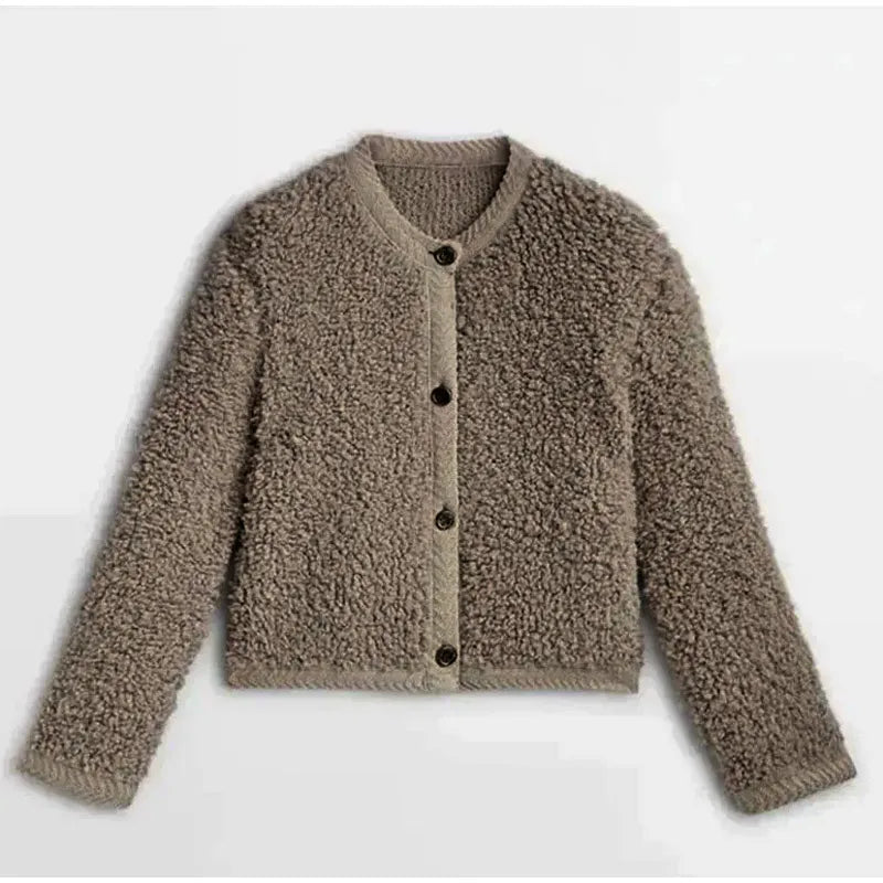 Veste Femme Teddy – Cardigan Doux à Boutons Style Moderne