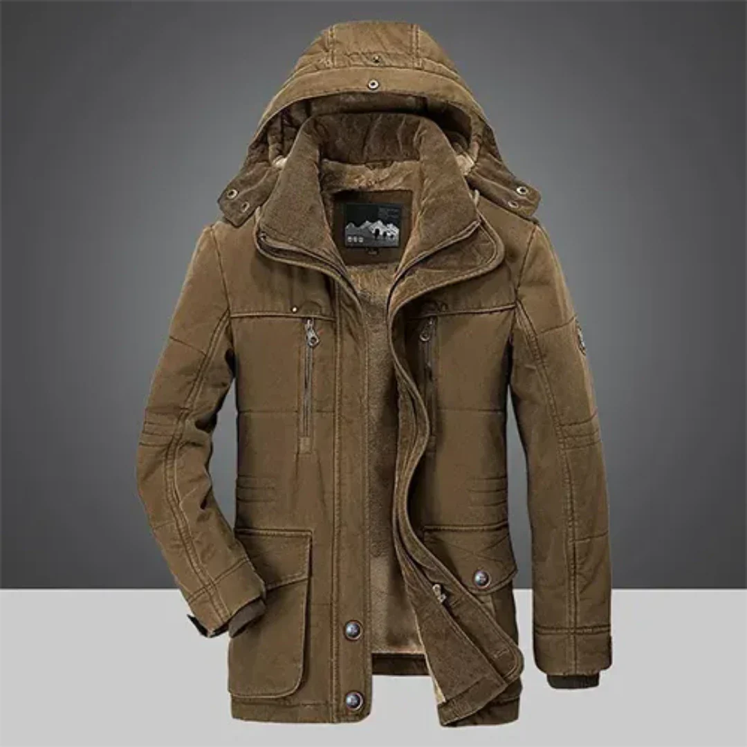 Herren Wintermantel mit Kapuze – Warme Parka mit weichem Futter