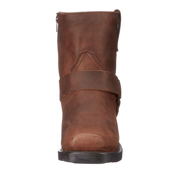 Bottes Western en Cuir avec Fermeture Éclair et Semelle Confort