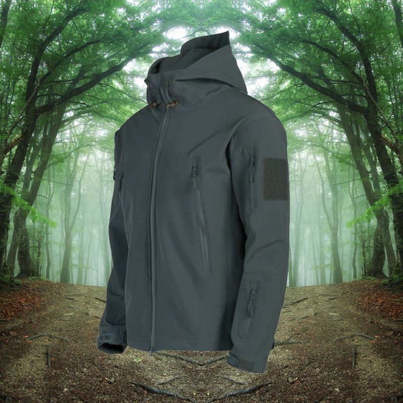Softshell-Jacke Herren Outdoor – Taktisches Design mit Kapuze