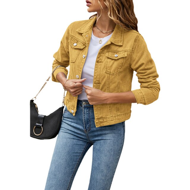 Women's denim jacket – Regular fit, button closure and long sleeves