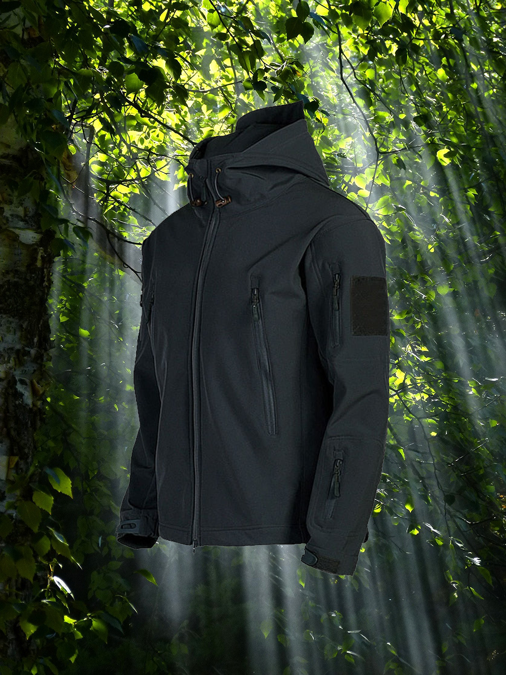 Softshell-Jacke Herren Outdoor – Taktisches Design mit Kapuze