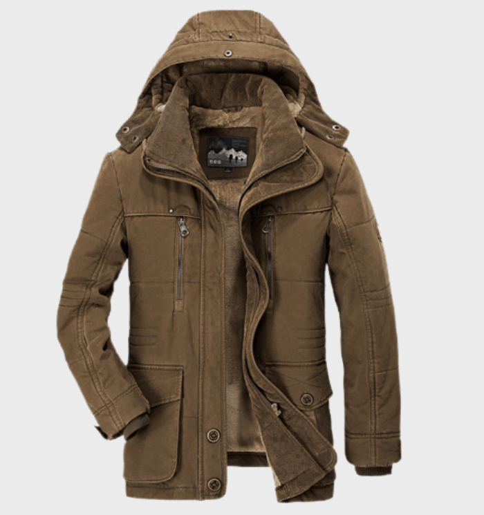 Men's Winter Coat – Warm Padded Outer Jacket with Removable Hood
