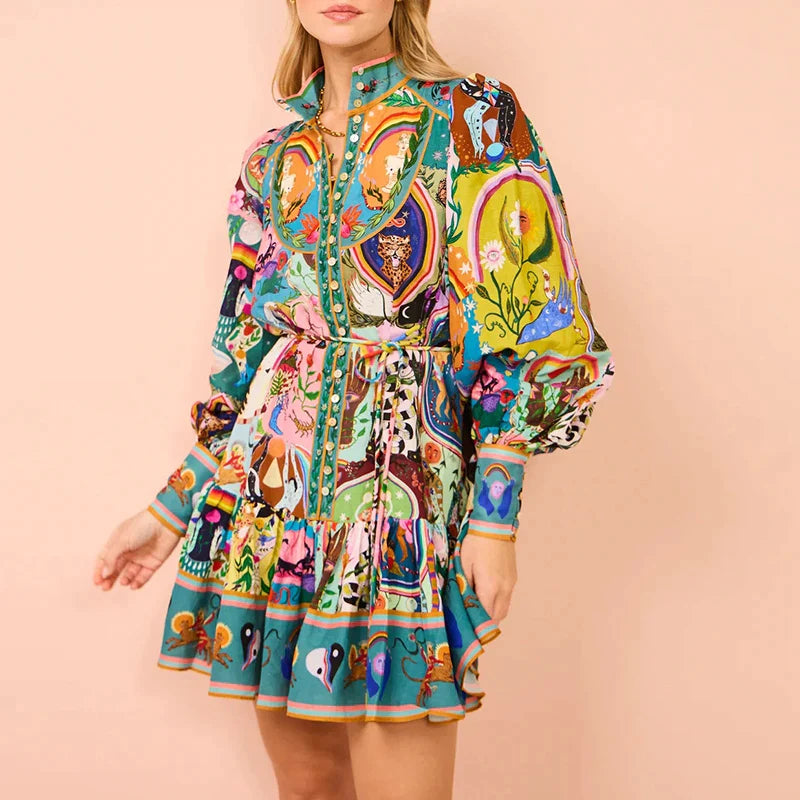 Bequemes kurzes Kleid mit langen Ärmeln - Elegant und stilvoll