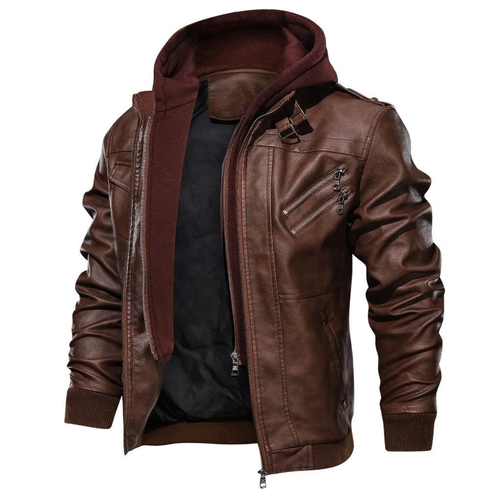 Herren Kapuzenjacke – Moderner Motorradstil mit Reißverschluss