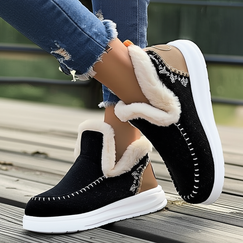 Women's Warm Non-Slip Slippers with Plush Lining