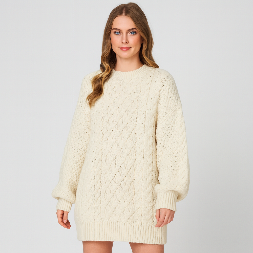 Gestricktes Pulloverkleid für Damen – Warm, Elegant und Bequem